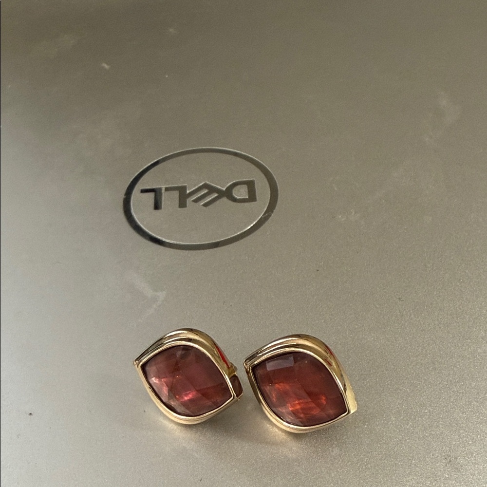 Light burgandy clip on earrings.  Stone centers.  Never worn.